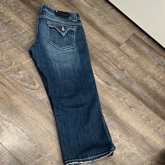 VIGOSS Crop Capris Denim Blue Jean bottoms - Picture 4 of 12